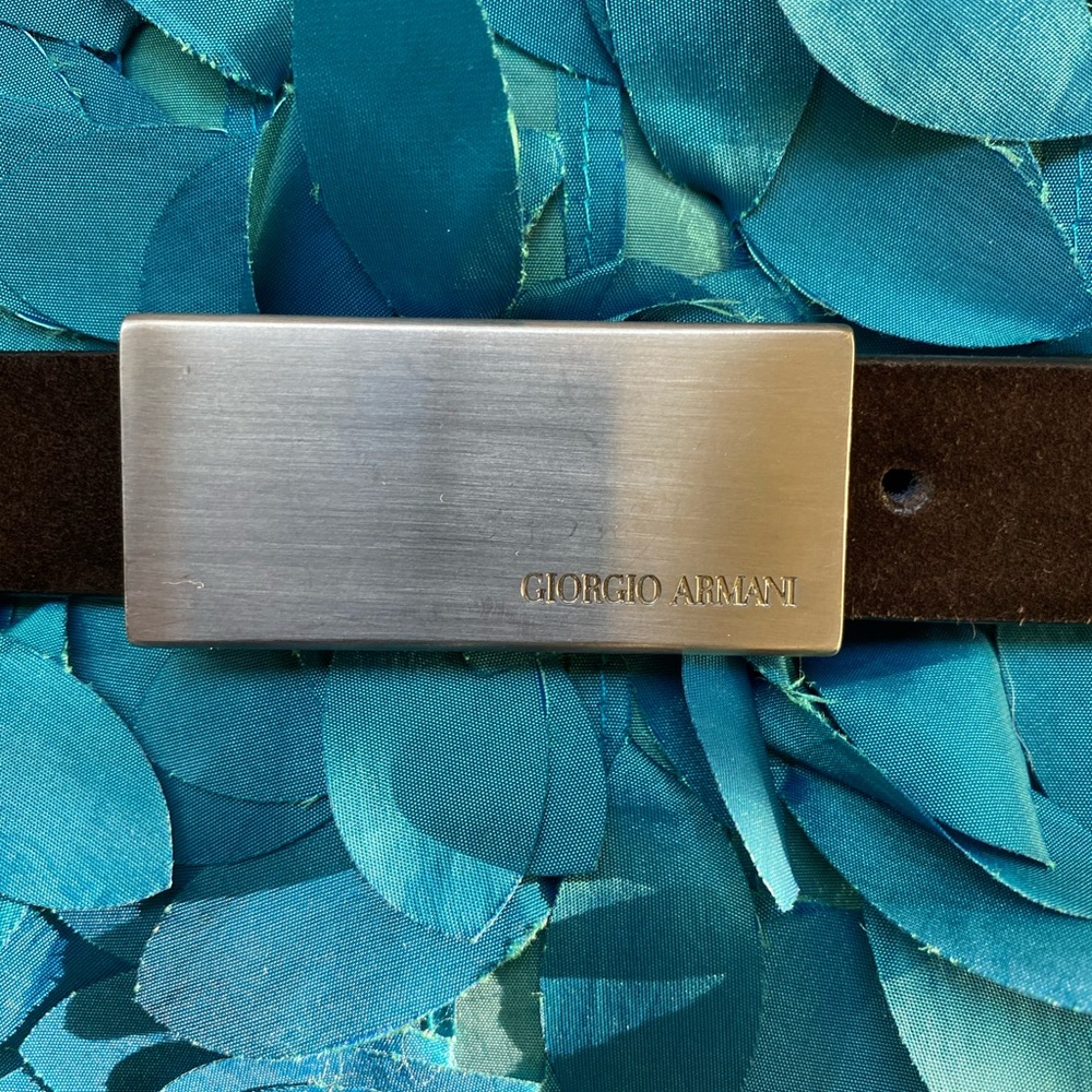 Choc suede dress belt Armani  i inch wide